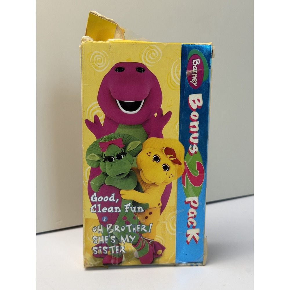 Barney - Barneys Good, Clean Fun/ Oh Brother Shes My Sister (VHS, 1998, packaged
